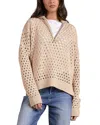 Elan Open Knit Half Zip Sweater In Neutral