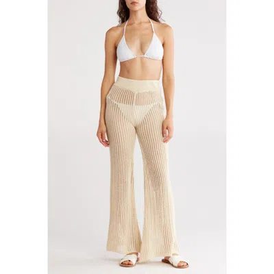 Elan Open Knit Wide Leg Cover-up Pants