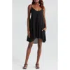 Elan Open Stitch Sleeveless Cover-up Dress In Black