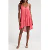Elan Open Stitch Sleeveless Cover-up Dress In Coral