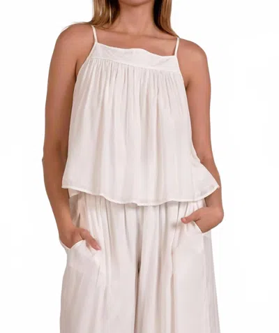 Elan Ophelia Flowy Tank In White