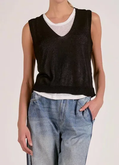 Elan Overlay Tank Top In Black