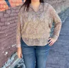 Elan Paisley Blouse In Light Brown In Brown