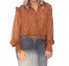 Elan Paisley Print Blouse In Brown In Brown