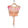 Elan Paisley Sleeveless Cover-up Top In Pink Bali Print