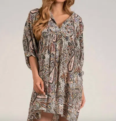Elan Paisley Vneck Dress In Multi