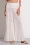 Elan Palazzo High Waist Wide Leg Pant In White In Neutral