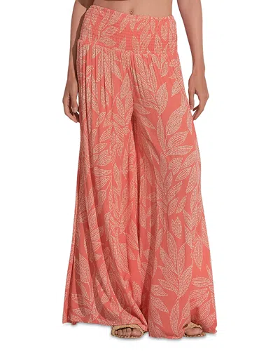 Elan Palazzo Swim Cover-up Pants In Coral Cartagen