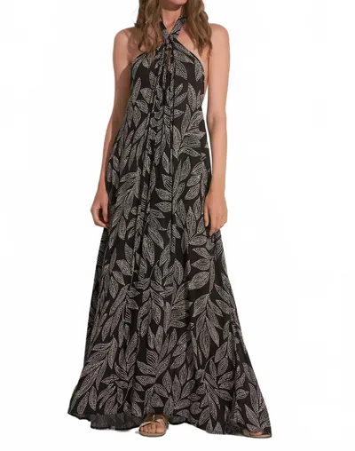 Elan Palmira Maxi Dress In Galit Black Cartagen In Gold