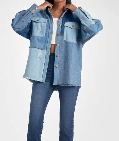 Elan Patchwork Jacket In Blue