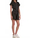 Elan Perry Zip-up Romper In Black In Black