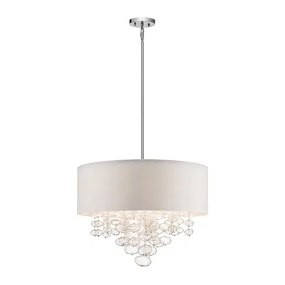 Elan Piatt 24" Wide Chrome Drum Pendant Light