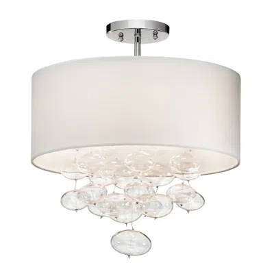 Elan Piatt16" Wide Chrome Drum Ceiling Light