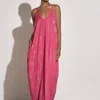 Elan Arrow Print Maxi Dress In Pink In Pink/ Silver