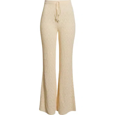 Elan Pointelle Cover-up Sweater Pants In Neutral