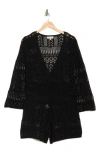 Elan Pointelle Knit Cover-up Romper