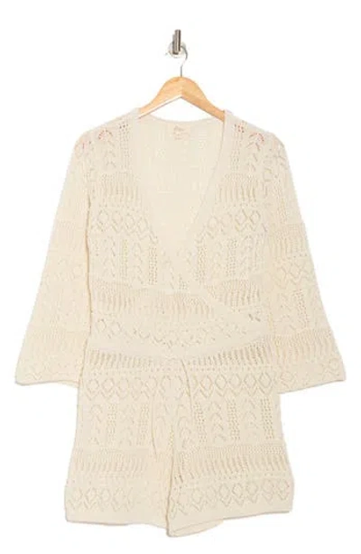 Elan Pointelle Knit Cover-up Romper