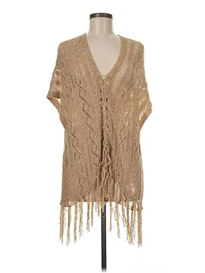 Pre-owned Elan Poncho In Tan