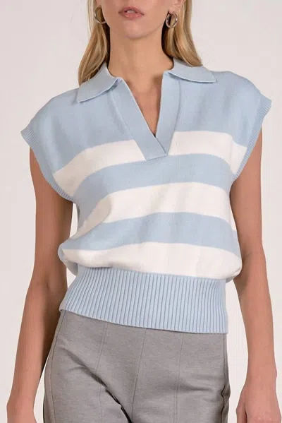 Elan Porter Stripe Sweater Vest In Blue