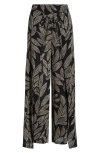 Elan Print Cover-up Wrap Pants In Black