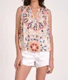 Elan Print Sleeveless Top In Kaleidoscope In Multi