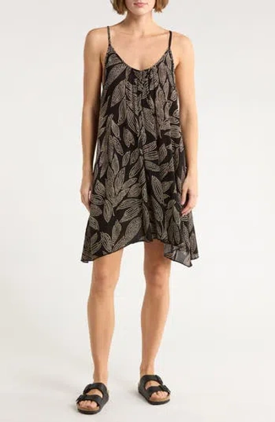 Elan Printed Cover-up Dress In Black
