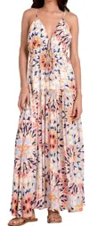 Elan Tie Front Maxi Dress In Kaleidoscope