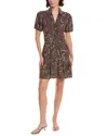 Elan Printed Mini Dress In Brown