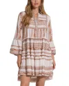Elan Grecian Cover-up Dress In Beige Two Tone