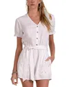 Elan Puff Sleeve Romper In White