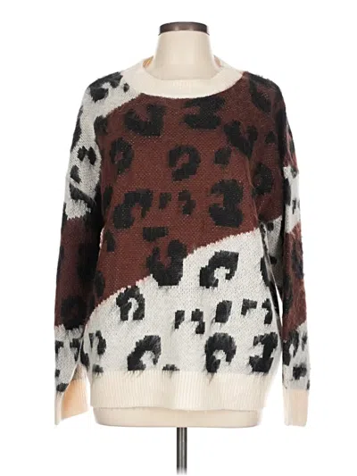 Pre-owned Elan Pullover Sweater In Brown