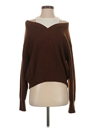 Pre-owned Elan Pullover Sweater In Brown