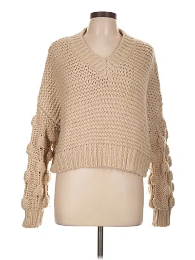Pre-owned Elan Pullover Sweater In Tan
