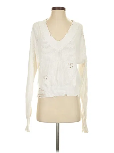 Pre-owned Elan Pullover Sweater In White