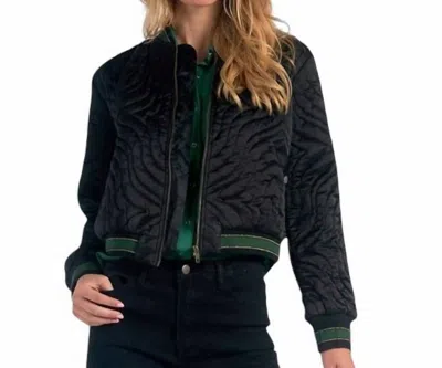 Elan Quilted Bomber Jacket In Black