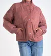 Elan Quilted Bomber Jacket In Plum