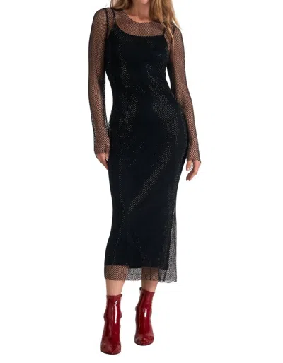 Elan Raven Midi Dress In Black