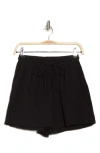 Elan Raw Hem Cotton Cover-up Shorts In Black