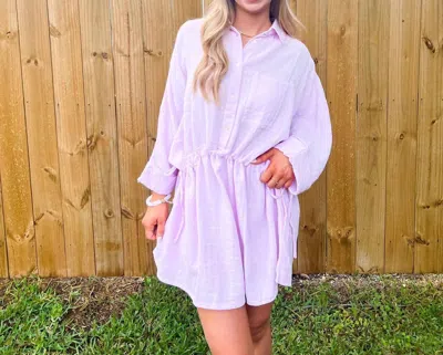 Elan Reign Tunic Dress In Lilac In Animal Print