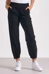 Elan Remmy Zipper Detail Jogger In Black In Multi