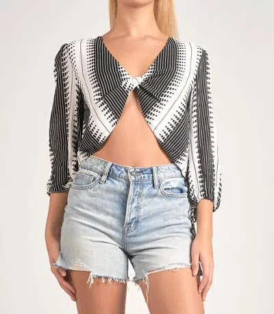 Elan Resort Pant Set In Black/white