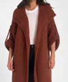 Elan Reverse Jersey Cocoon Cardigan In Rust In Brown