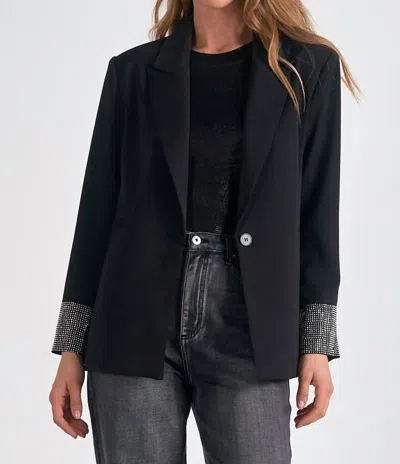 Elan Rhinestone Cuff Blazer In Black