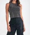 Elan Sleeveless Sweater Tank Top In Black
