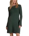 Elan Ribbed Knit Mini Dress In Green