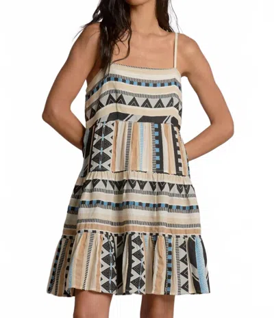 Elan Riley Mini Dress In Neutral Aztec In Multi