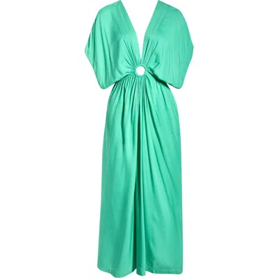 Elan Ring Cover-up Maxi Dress In Green