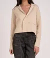 Elan Rocky Cropped Knit Blazer In Beige In Neutral