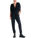 Elan V-neck Jumpsuit In Black In Blue