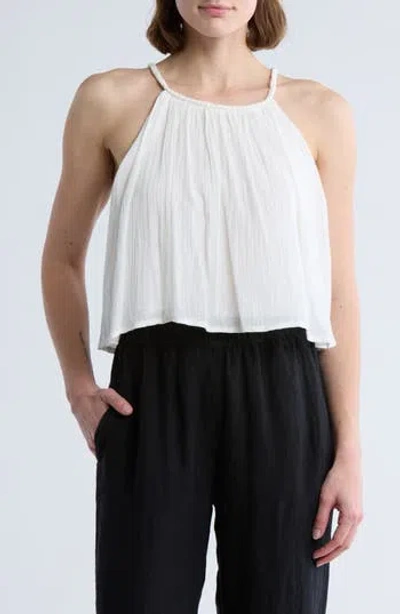 Elan Rope Strap Cotton Cover-up Tank In White